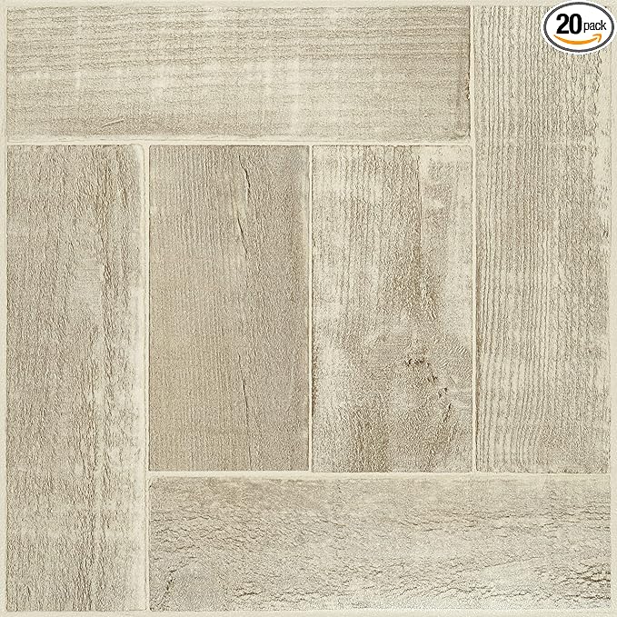 Nexus Self Adhesive 12-Inch Vinyl Floor Tiles, 20 Tiles - 12" x 12", Saddlewood Pattern - Peel & Stick, DIY Flooring for Kitchen, Dining Room, Bedrooms & Bathrooms by Achim Home Decor