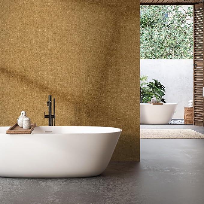 WADILE Grasscloth Peel and Stick Wallpaper 15.7in x 78.7in, Textured Contact Paper for Cabinets, Faux Linen Wall Paper Pull and Stick, Fabric Vinyl Wallpaper Self Adhesive Coffee | Textured contact paper, Faux linen, Vinyl material, Cabinets, Self adhe...