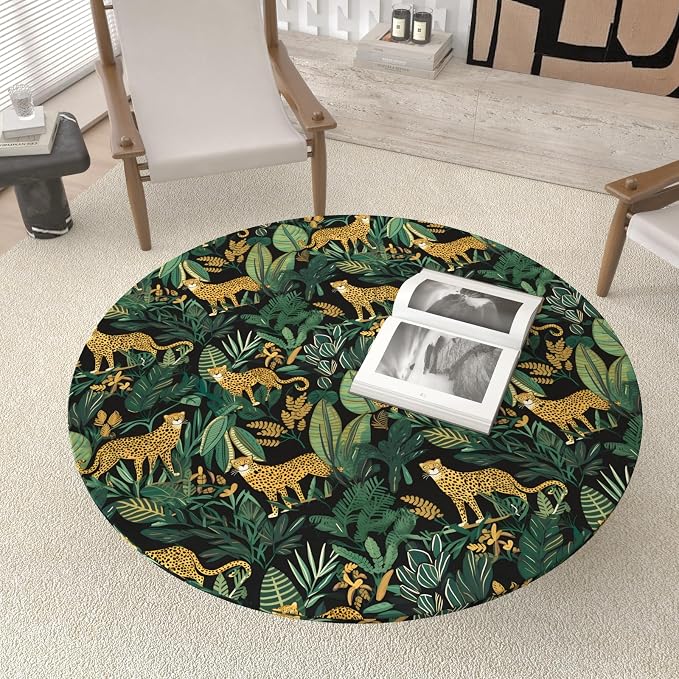 Black Gold Vintage Leopard Peel and Stick Wallpaper 17.5" x 787" | Waterproof Vinyl Self Adhesive Removable Renter Friendly Floral Contact Paper