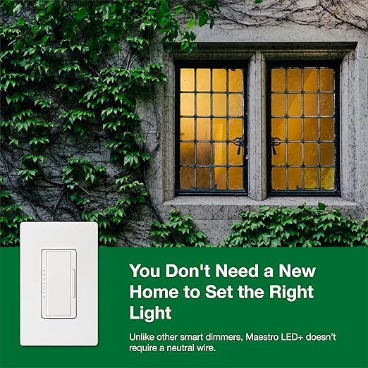Lutron Maestro LED+ Dimmer Switch for Dimmable LED, Halogen and Incandescent Bulbs, 150W/Single-Pole or Multi-Location, MACL-153M-WH, White (6-Pack)