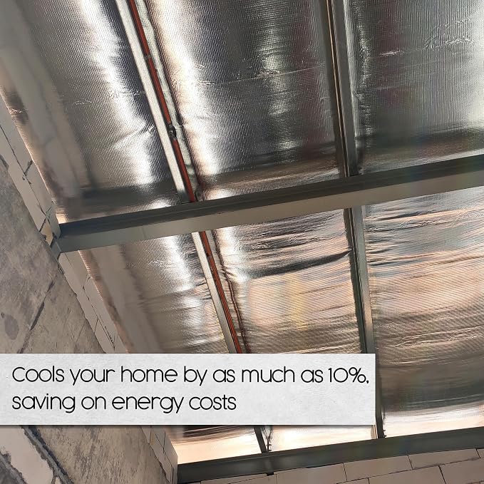 Radiant Barrier, Radiant Barrier Insulation Roll, Attic Insulation, 250'x4' | Houseables 1000 Sq Ft, House Wrap, Reflective Foil, Attic Foil, Double Reflective Heat Shield, Perforated Aluminum, Thermal