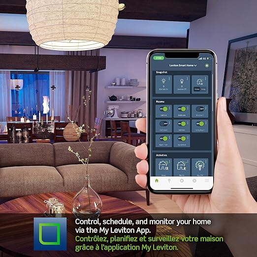 Leviton Decora Smart Switch, Wi-Fi, Works with Matter, Alexa, Google Assistant, Apple Home/Siri & Wired or Wirefree 3-Way, Neutral Wire Required, D315S-1RW, White