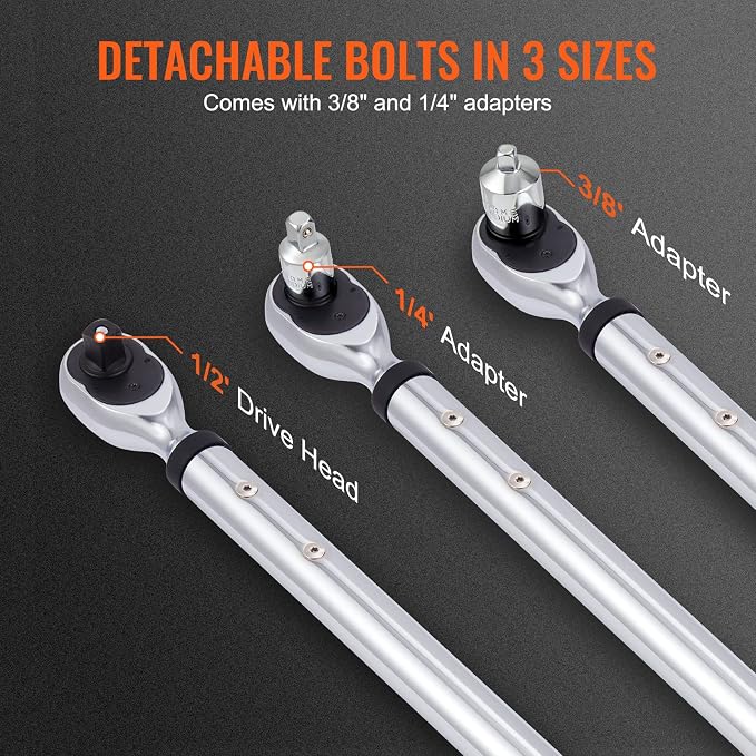 VEVOR Digital Torque Wrench 1/2" Drive(25-250ft.lb/34-340n.m), ±2% Torque Accuracy, 3-Mode Adjustable Electronic Torque Wrench with LED Buzzer Calibration
