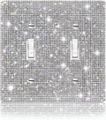 1 PC Shiny Silver Rhinestones Wall Plate Cover Switch Plate Covers Cover Light Switch Cover Switch Cover Decorative Double Gang Toggle Outlet Covers Bling Switch Cover