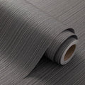 Black Grasscloth Peel and Stick Wallpaper Linen Textured 23.6"x787" Faux Grassweave Upgraded Thick Extra Large Self-Adhesive Neutral Contact Paper Vinyl Roll for Home Use