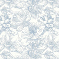 197"x17.3"Art Deco Blue Floral Line Contact Paper for Home Decoration