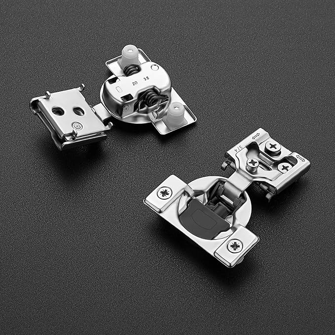 Ravinte 2 Pack 1 Pairs 3/4 inch Overlay Soft Close Hinges for Kitchen Cabinet Hinges Satin Nickel Hidden Hinges Stainless Steel Concealed Hinge self Closing