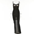 Fashionable Lace Back Split Polka Dot Dress