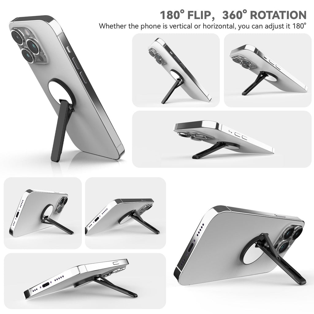 Aluminum Alloy Mobile Phone Bracket Horizontal And Vertical Available Rotating Decompression Back Paste Lollipop Small Mirror