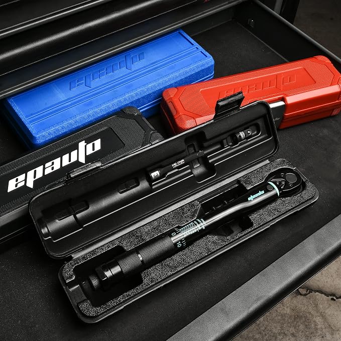 EPAuto 1/4-Inch Drive Click Torque Wrench, Black, 20-200 in.-lb.