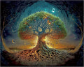 Mys Aurora Tree of Life Wooden Jigsaw Puzzles | Unique 200 Pcs Medium Size 9.6'' x 11.8'' Luxurious Shaped Wood Puzzle, Beautiful Package