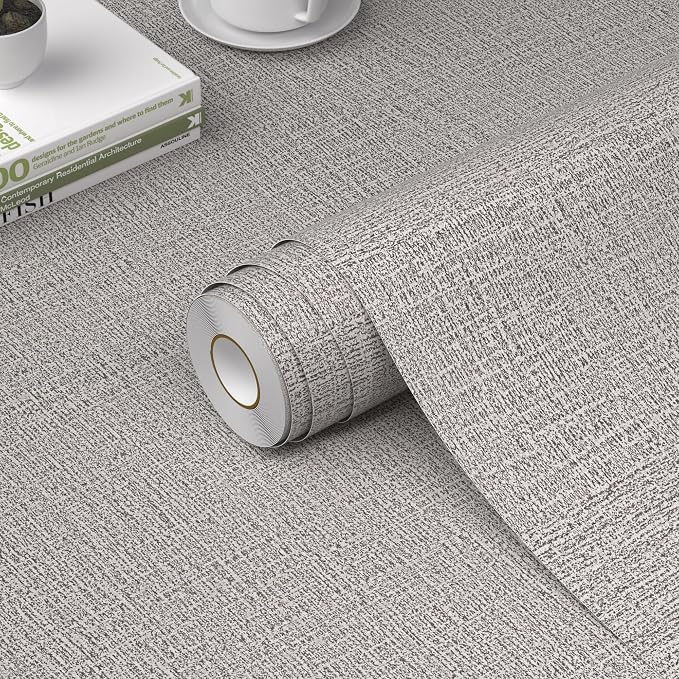 WADILE Grasscloth Peel and Stick Wallpaper 15.7in x 78.7in, Textured Contact Paper for Cabinets, Faux Linen Wall Paper Pull and Stick, Fabric Vinyl Wallpaper Self Adhesive Light Gray | Textured contact paper, Faux linen, Vinyl material, Cabinets, Self ...