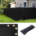 Amgo Custom Made 8' x 59' Black Fence Privacy Screen Windscreen with Bindings & Grommets, Heavy Duty for Commercial and Residential, 90% Blockage, Cable Zip Ties Included (We Customize)