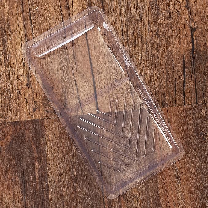 Bates- Paint Tray Liner, 4 Inch, 24 Pack, Clear, Plastic Disposable Paint Tray for Painting Walls