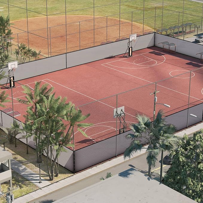 Amgo Custom Made 8' x 103' Grey Fence Privacy Screen Windscreen with Bindings & Grommets, Heavy Duty for Commercial and Residential, 90% Blockage, Cable Zip Ties Included (We Customize)