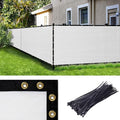 Amgo Custom Made 8' x 31' White Fence Privacy Screen Windscreen with Bindings & Grommets, Heavy Duty for Commercial and Residential, 90% Blockage, Cable Zip Ties Included (We Customize)