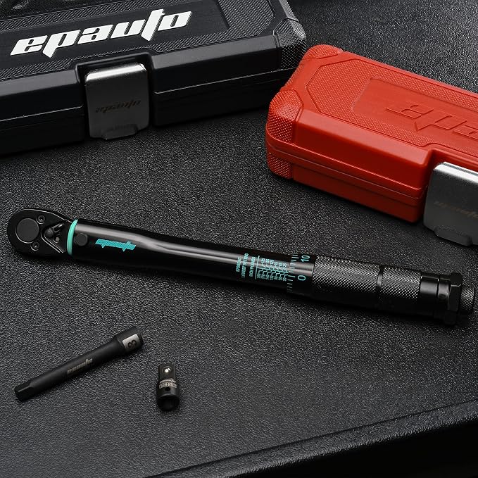 EPAuto 1/4-Inch Drive Click Torque Wrench, Black, 20-200 in.-lb.