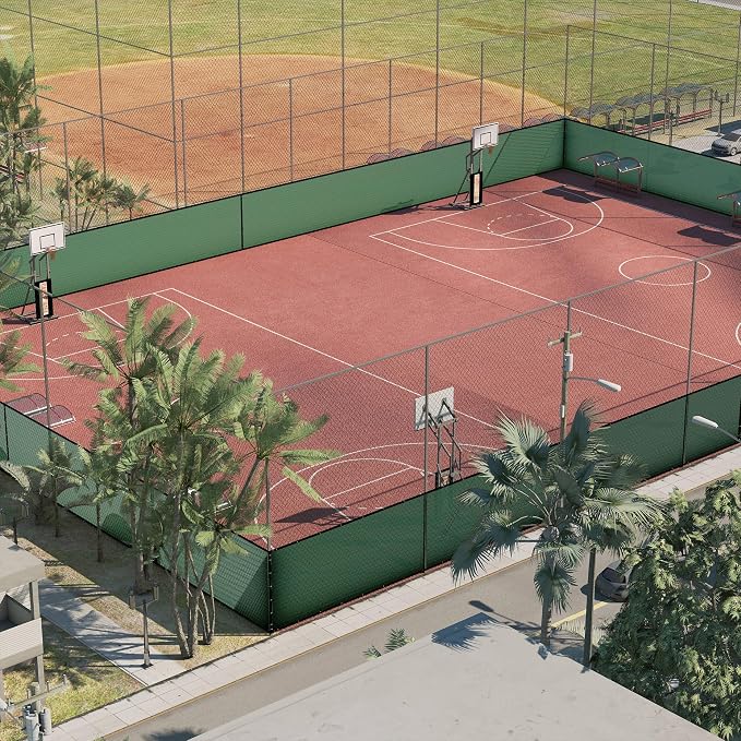 Amgo Custom Made 8' x 71' Green Fence Privacy Screen Windscreen with Bindings & Grommets, Heavy Duty for Commercial and Residential, 90% Blockage, Cable Zip Ties Included (We Customize)