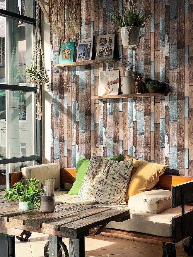 Heroad Brand 17.7”x197 Peel and Stick Wallpaper Backsplash Realistic Wood Panel Effect Contact Paper for Cabinets Accent Walls Easily Match Gorgeous Pattern Removable Wallpaper for Bedroom Bathroom