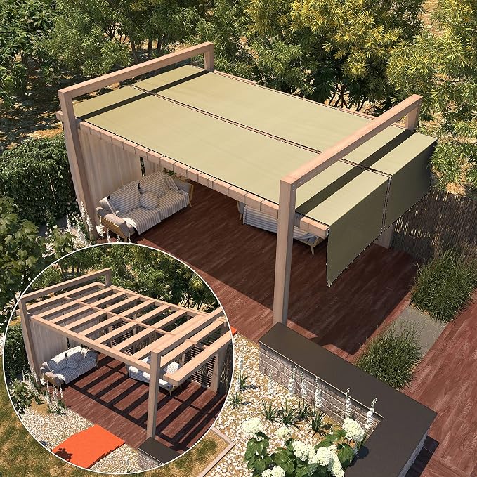 Amgo Custom Made 8' x 83' Beige Fence Privacy Screen Windscreen with Bindings & Grommets, Heavy Duty for Commercial and Residential, 90% Blockage, Cable Zip Ties Included (We Customize)