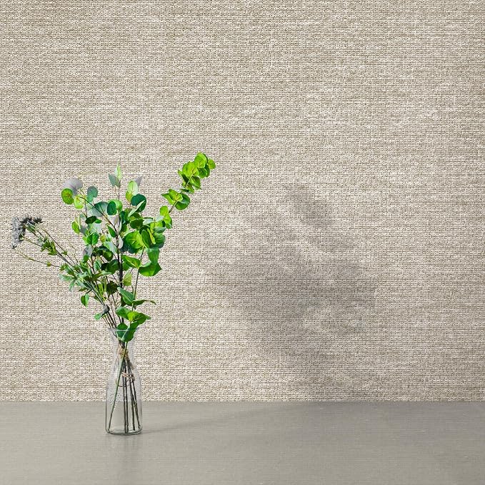 Ansehan Wallcovering W707 Terraces Collection 36" W x 8 Yard L, Natural Paper Weave Grasscloth Modern Texture Wallcovering for Living Room Bedroom Feature Wall, Biscotti