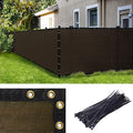 Amgo Custom Made 8' x 125' Brown Fence Privacy Screen Windscreen with Bindings & Grommets, Heavy Duty for Commercial and Residential, 90% Blockage, Cable Zip Ties Included (We Customize)