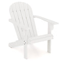 Acacia Wood Lounge Patio Adirondack Chair with Inclined Seat-White