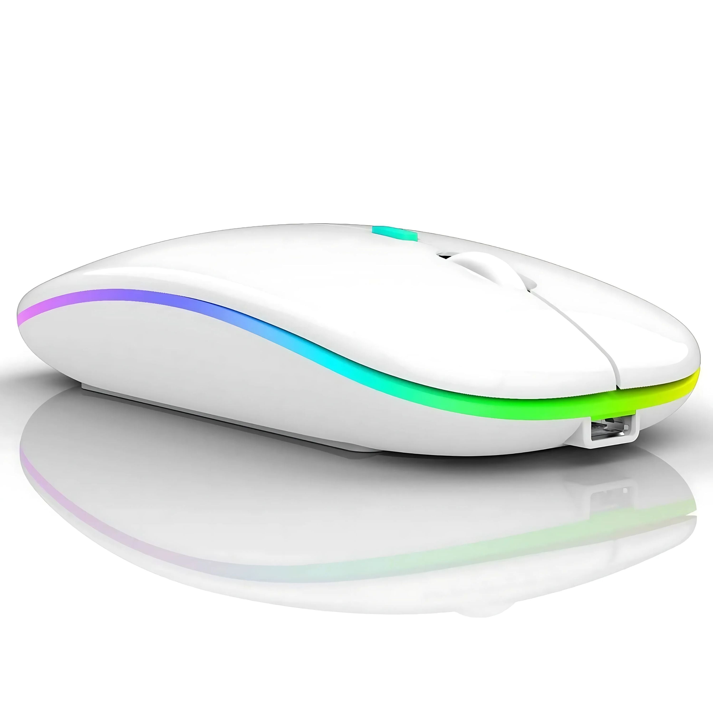 Wireless RGB Mouse – Silent Rechargeable Bluetooth Mouse with LED Backlight for PC & Laptop