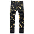 Street Mid Waist Casual Men's Jeans Digital Printing Trousers