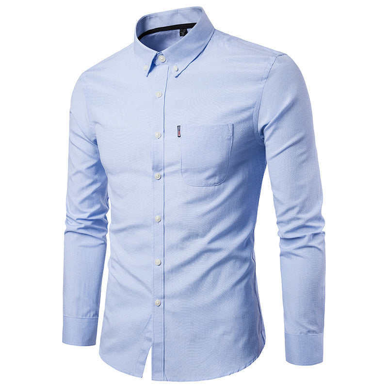 NAVY BLUE  New All Season Plus Size Oxford Shirt Men's long sleeve Shirt