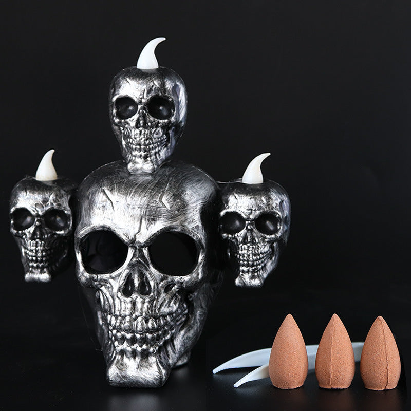 Halloween Skull Light Horror Candle Light Smoke Sandalwood