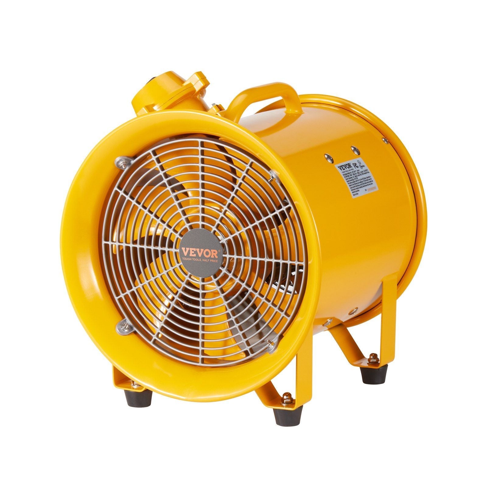 Portable Ventilator, 12" Heavy Duty Cylinder Fan, 550W Strong Shop Exhaust Fan 2500CFM, 9.8ft Power Cord (No charging head), Industrial Utility Blower for Sucking Dust, Smoke Home/Workplace