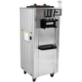 1850W Commercial Soft Ice Cream Machine 3 Flavors 5.3 to 7.4Gallon per Hour PreCooling at Night Auto Clean LCDPanel for Restaurants Snack Bar, Sliver