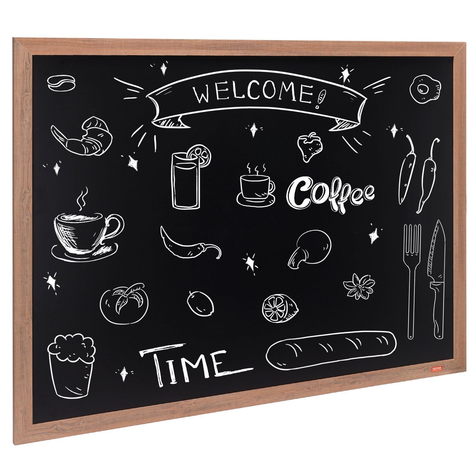 Magnetic Chalk Board, Hanging Message Signs with Chalks & Eraser, Vintage Wooden Chalkboard Sign, Rustic Brown Framed Calendar and Bulletin Combo Boards, 35"x46", Kitchen, Home Decor, Wedding