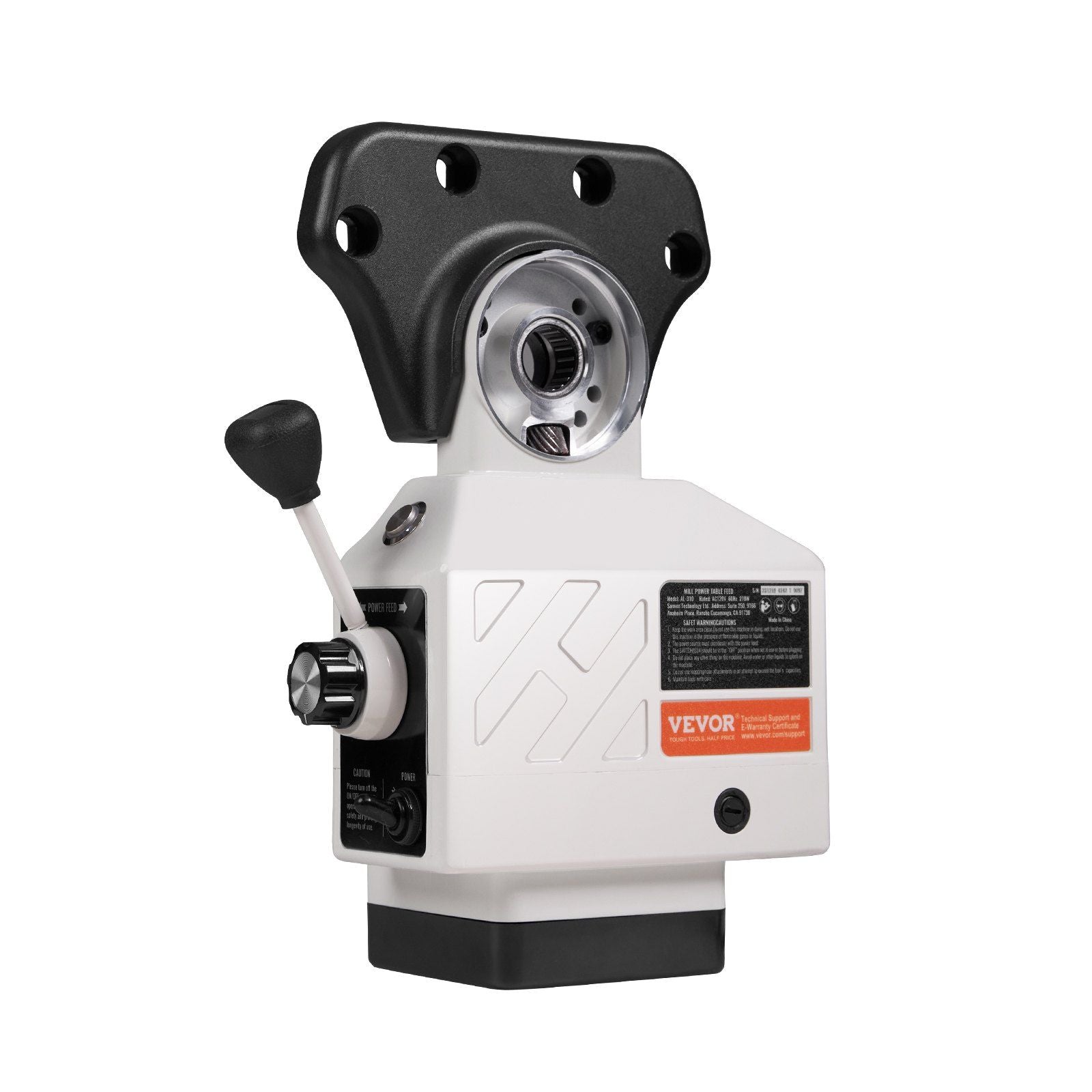 X-Axis Power Feed for Milling Machine, 450 in-lb Torque, 0-200RPM Adjustable Rotate Speed 120V Power Table Feed Mill Feeder, for Bridgeport Some Knee Type Mills with a 5/8" End Shaft Diameter