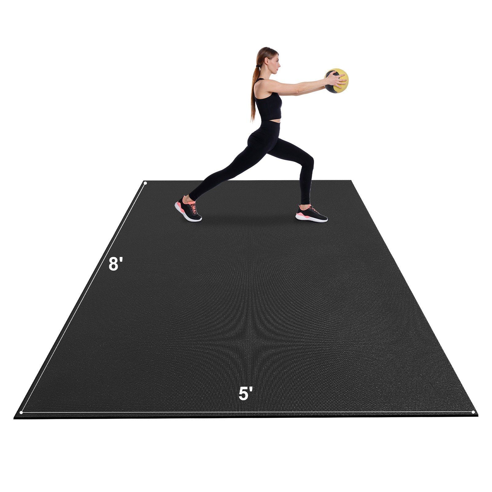 Exercise Mat, Non Slip High Density Premium Yoga Mat, Exercise Yoga Mat for Men & Women, Fitness & Exercise Mat with Bag & Carry Strap, for All Types of Home Yoga, Pilate & Floor Workout (8x5ft)