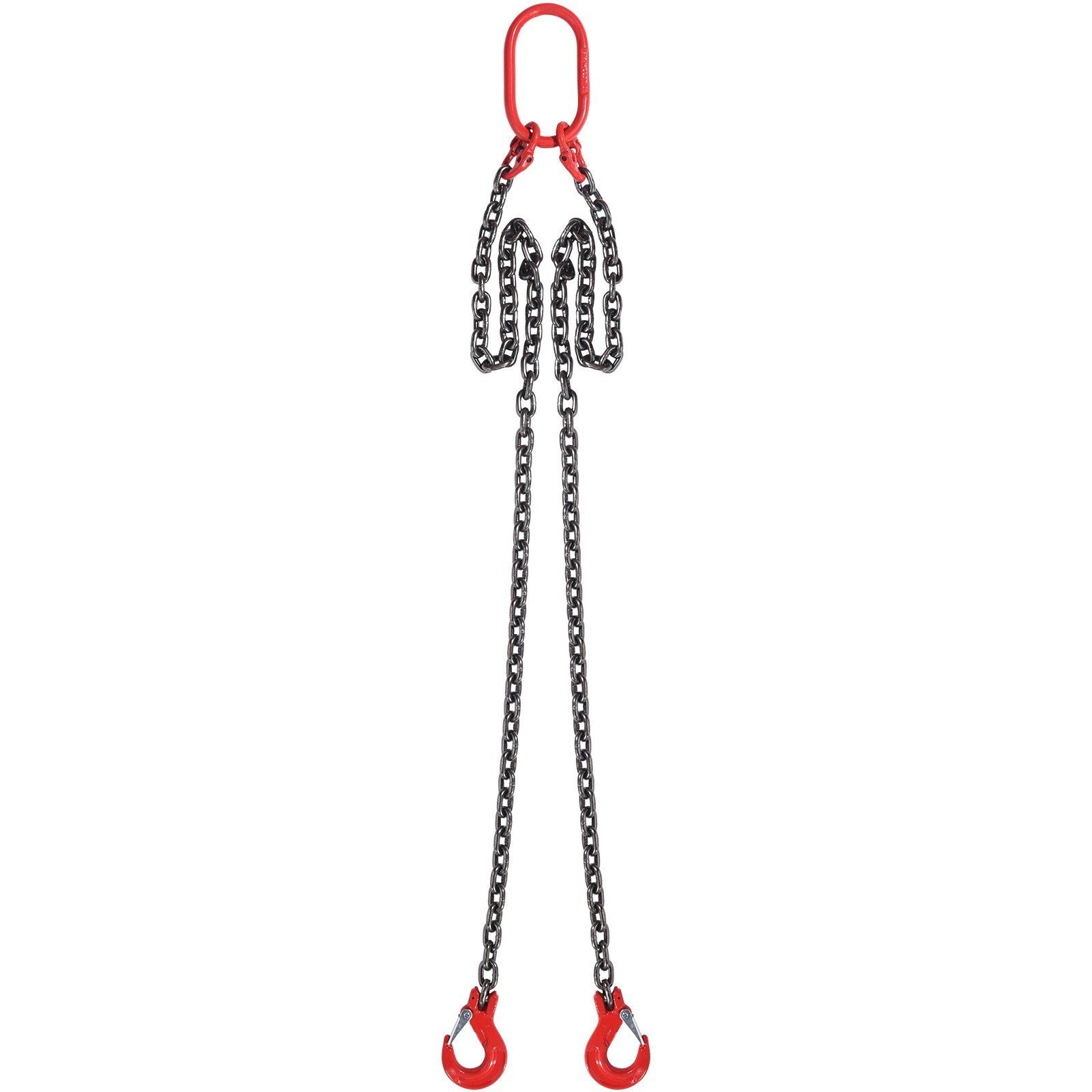 5/16" x 5' Chain Sling 2 Legs G80 Lifting Chain with Grab Hooks 6600 lbs