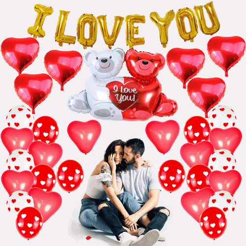 12 Inch Love Printed Balloon 18 Inch Love Hug Bear