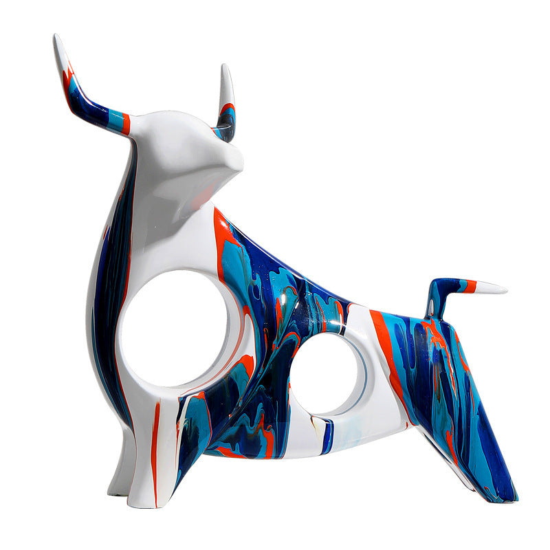 Nordic Art Splashing Color Cow Decoration Light Luxury Creative Living Room TV