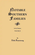 Notable Southern Families. Volume II - Paperback