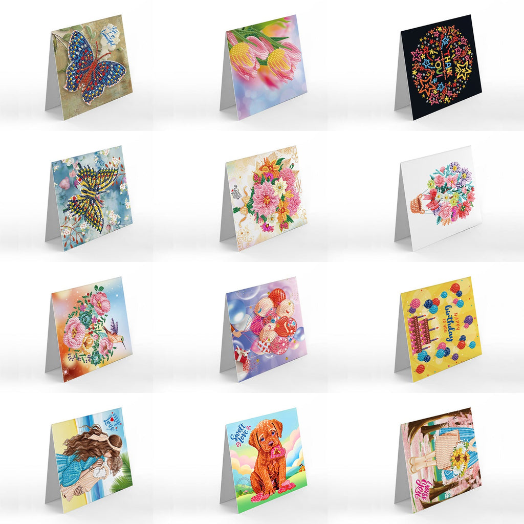 New Greeting Thank You DIY Point Diamond Blessing Card