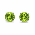 August Birthstone Peridot Round CZ Stud Earrings Gift 2pcs