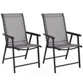 Set of 2 Outdoor Patio Folding Chairs-Gray