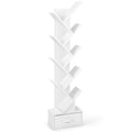 10-Tier Bookshelf with Drawer Free-standing Storage Bookcase-White